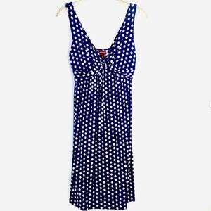 Merona Blue Polka-Dog Empire Criss-Cross Knot Women's Dress Size  XS